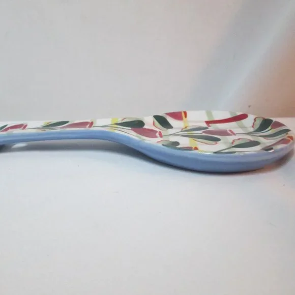 Anthropologie Tivoli Monogram Initial Letter L Spoon Rest floral stoneware dish - Picture 5 of 7